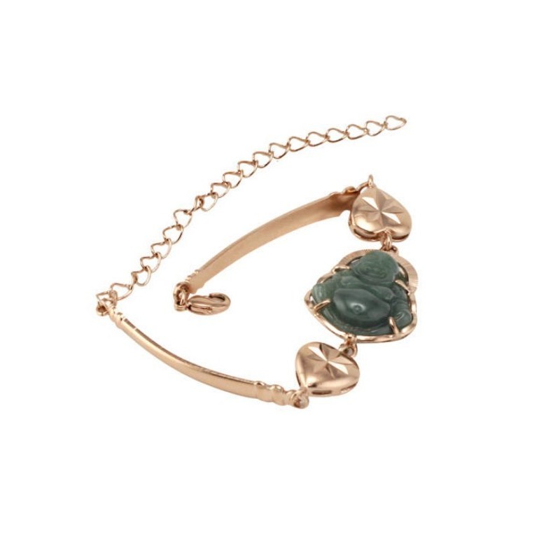 Pulseira De Buda De Jade Banhada A Ouro 18K De Qualidade Confiável Pulseira De Buda De Jade Banhada A Ouro 18K De Qualidade Confiável