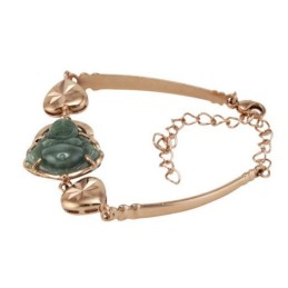 Pulseira De Buda De Jade Banhada A Ouro 18K De Qualidade Confiável
