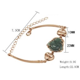 Pulseira De Buda De Jade Banhada A Ouro 18K De Qualidade Confiável
