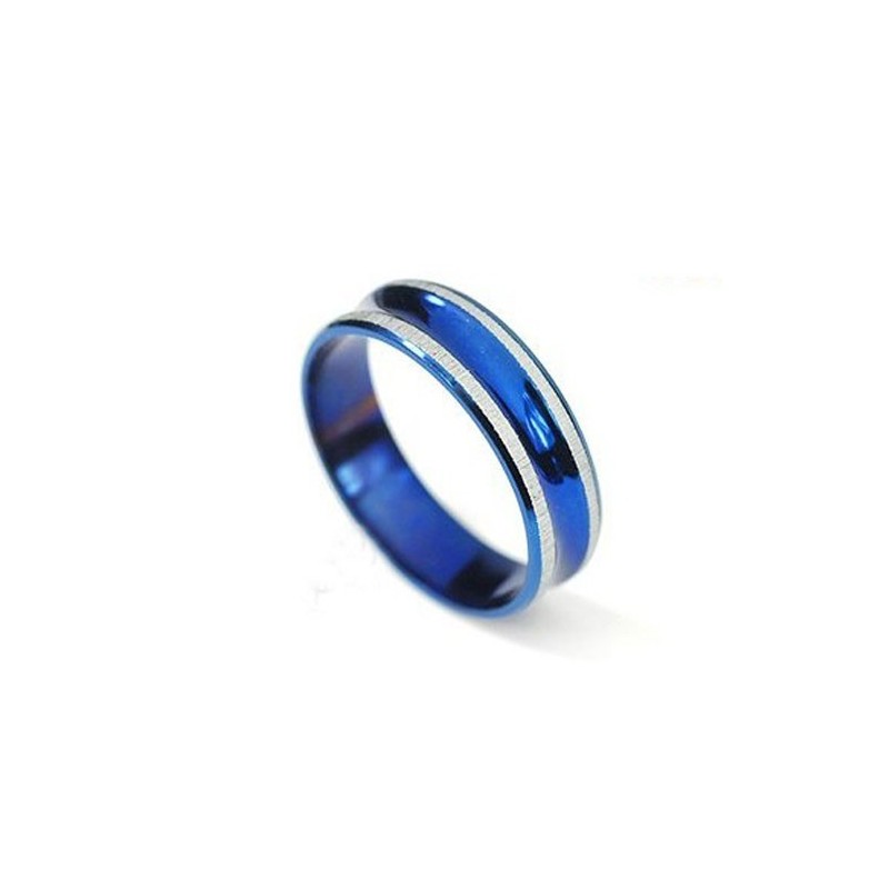 Pingente Anular Simples De Titânio Azul Masculino - Corrente Grátis Pingente Anular Simples De Titânio Azul Masculino - Corrente Grátis