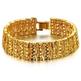 Pulseira Masculina Banhada A Ouro 18K De Qualidade Superior