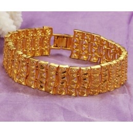 Pulseira Masculina Banhada A Ouro 18K De Qualidade Superior