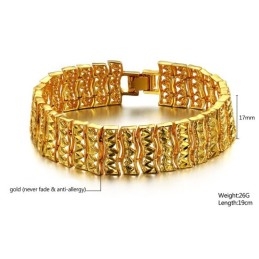 Pulseira Masculina Banhada A Ouro 18K De Qualidade Superior