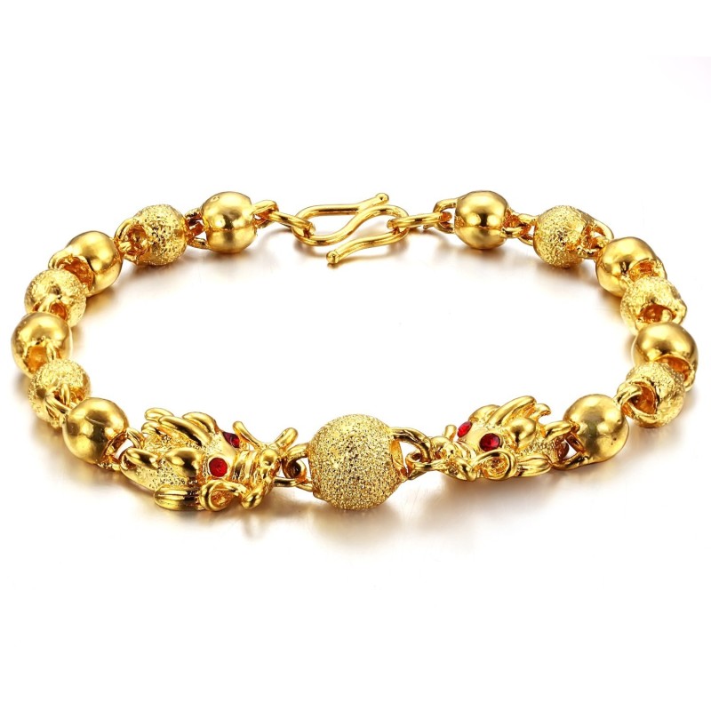 Pulseira Banhada A Ouro 18K Com Formato De Dragão E Qualidade E Quantidade Garantidas Pulseira Banhada A Ouro 18K Com Formato De Dragão E Qualidade E Quantidade Garantidas