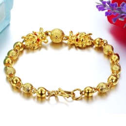 Pulseira Banhada A Ouro 18K Com Formato De Dragão E Qualidade E Quantidade Garantidas