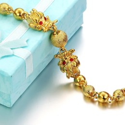 Pulseira Banhada A Ouro 18K Com Formato De Dragão E Qualidade E Quantidade Garantidas