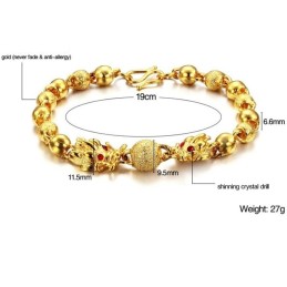 Pulseira Banhada A Ouro 18K Com Formato De Dragão E Qualidade E Quantidade Garantidas