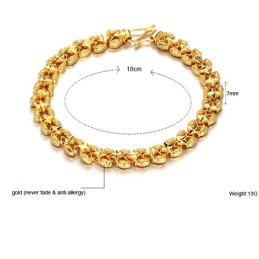 Pulseira Feminina Banhada A Ouro 18K Fácil De Usar