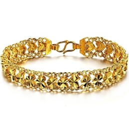 Pulseira Feminina Folheada A Ouro 18K De Qualidade Estável E Com Formato De Coração