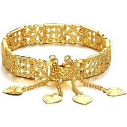 Pulseira Feminina Banhada A Ouro 18K, Durável E Em Uso