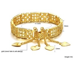 Pulseira Feminina Banhada A Ouro 18K, Durável E Em Uso