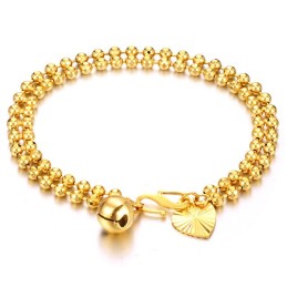 Pulseira Feminina Banhada A Ouro 18K Em Formato De Bola, Rainha Da Qualidade