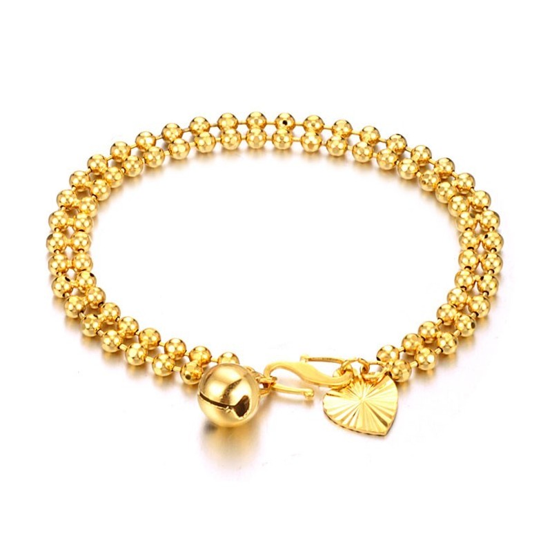 Pulseira Feminina Banhada A Ouro 18K Em Formato De Bola, Rainha Da Qualidade Pulseira Feminina Banhada A Ouro 18K Em Formato De Bola, Rainha Da Qualidade