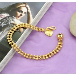 Pulseira Feminina Banhada A Ouro 18K Em Formato De Bola, Rainha Da Qualidade