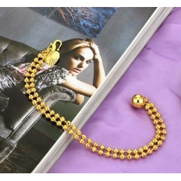 Pulseira Feminina Banhada A Ouro 18K Em Formato De Bola, Rainha Da Qualidade