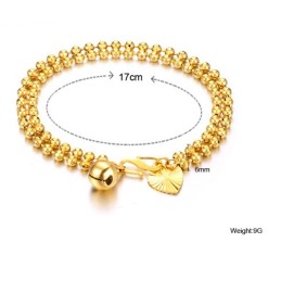Pulseira Feminina Banhada A Ouro 18K Em Formato De Bola, Rainha Da Qualidade