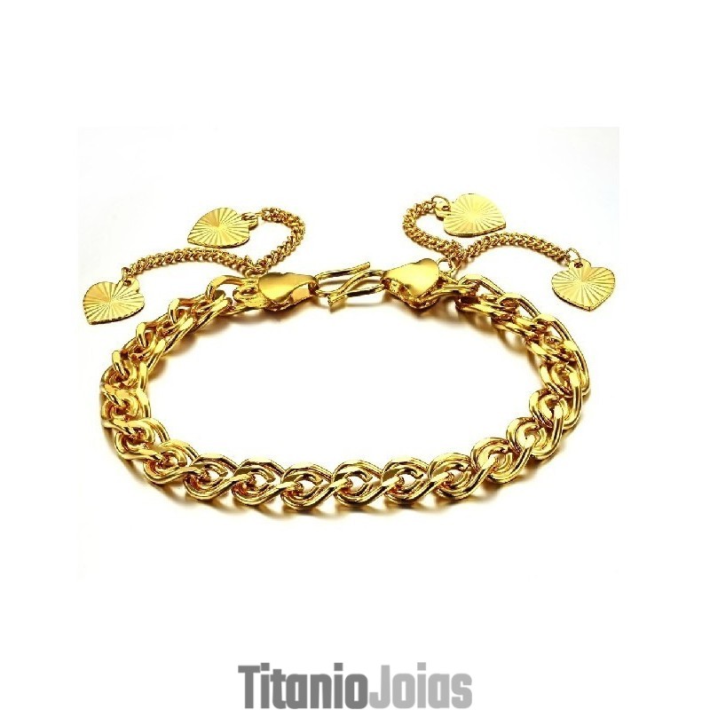 Pulseira Feminina Banhada A Ouro 18K Com Qualidade E Quantidade Garantidas