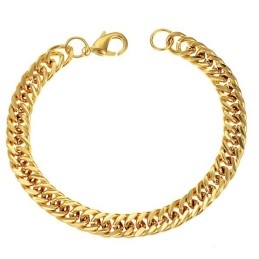 Pulseira Masculina Banhada A Ouro 18K De Qualidade Estável