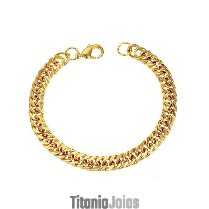 Pulseira Masculina Banhada A Ouro 18K De Qualidade Estável Pulseira Masculina Banhada A Ouro 18K De Qualidade Estável