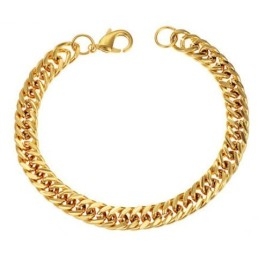 Pulseira Masculina Banhada A Ouro 18K De Qualidade Estável