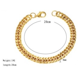 Pulseira Masculina Banhada A Ouro 18K De Qualidade Estável