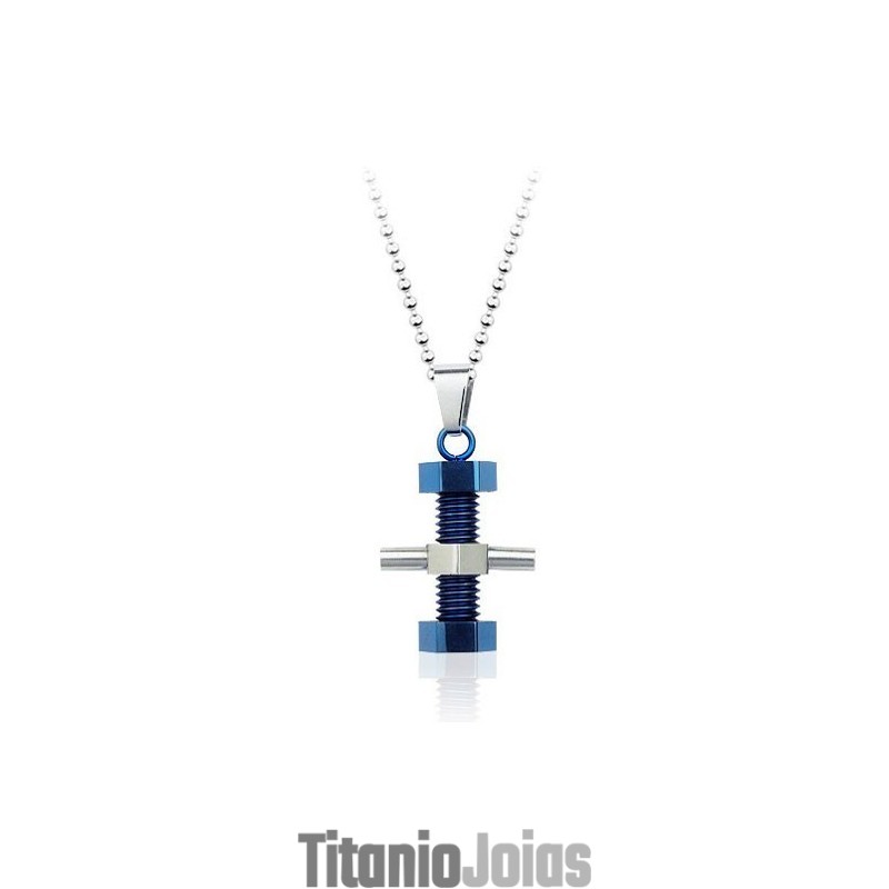 Pingente Clássico Masculino De Titânio Em Formato De Parafuso De Máquina - Corrente Grátis Pingente Clássico Masculino De Titânio Em Formato De Parafuso De Máquina - Corrente Grátis