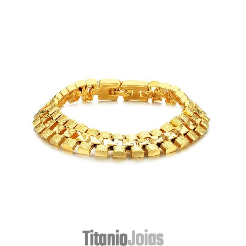 Pulseira Feminina Banhada A Ouro 18K Fácil De Usar