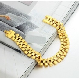 Pulseira Feminina Banhada A Ouro 18K Fácil De Usar