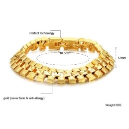 Pulseira Feminina Banhada A Ouro 18K Fácil De Usar