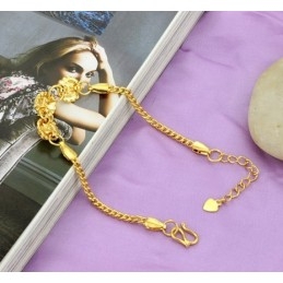 Pulseira Feminina Em Formato De Flor, Banhada A Ouro 18K, De Qualidade Estável