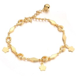 Pulseira Feminina Banhada A Ouro 18K Com Sino - Grandes Variedades