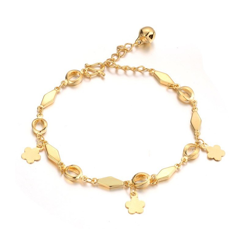 Pulseira Feminina Banhada A Ouro 18K Com Sino - Grandes Variedades