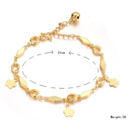 Pulseira Feminina Banhada A Ouro 18K Com Sino - Grandes Variedades