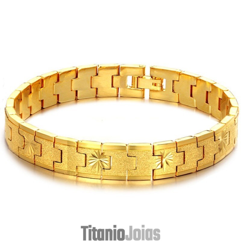 Pulseira Feminina Banhada A Ouro 18K, Famosa Por Sua Alta Qualidade