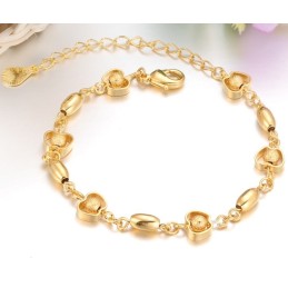 Pulseira Feminina Banhada A Ouro 18K Em Formato De Maçã, Rainha Da Qualidade
