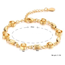 Pulseira Feminina Banhada A Ouro 18K Em Formato De Maçã, Rainha Da Qualidade