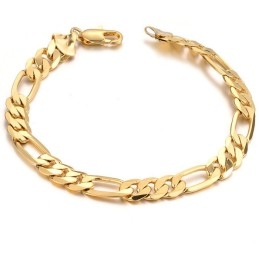 Pulseira Masculina Banhada A Ouro 18K Fácil De Usar