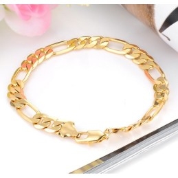 Pulseira Masculina Banhada A Ouro 18K Fácil De Usar