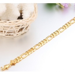 Pulseira Masculina Banhada A Ouro 18K Fácil De Usar