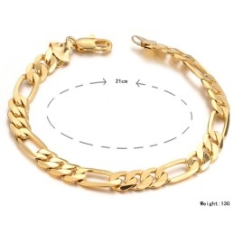 Pulseira Masculina Banhada A Ouro 18K Fácil De Usar