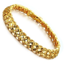 Pulseira Feminina Banhada A Ouro 18K Vazada De Qualidade Superior
