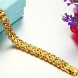 Pulseira Feminina Banhada A Ouro 18K Vazada De Qualidade Superior