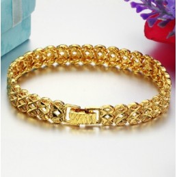 Pulseira Feminina Banhada A Ouro 18K Vazada De Qualidade Superior