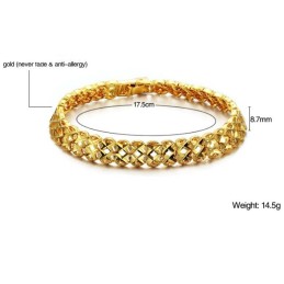 Pulseira Feminina Banhada A Ouro 18K Vazada De Qualidade Superior