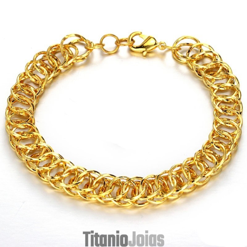 Pulseira Feminina Banhada A Ouro 18K De Alta Qualidade Pulseira Feminina Banhada A Ouro 18K De Alta Qualidade