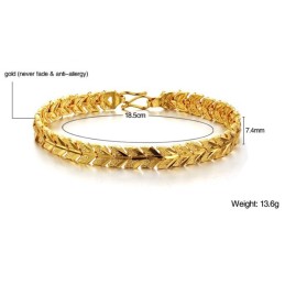 Pulseira Feminina Banhada A Ouro 18K Completa Em Especificações