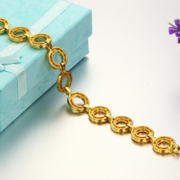 Pulseira Feminina Banhada A Ouro 18K De Qualidade Estável