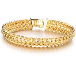 Pulseira Masculina Clássica Banhada A Ouro 18K De Renome Mundial