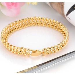Pulseira Masculina Clássica Banhada A Ouro 18K De Renome Mundial