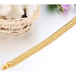 Pulseira Masculina Clássica Banhada A Ouro 18K De Renome Mundial